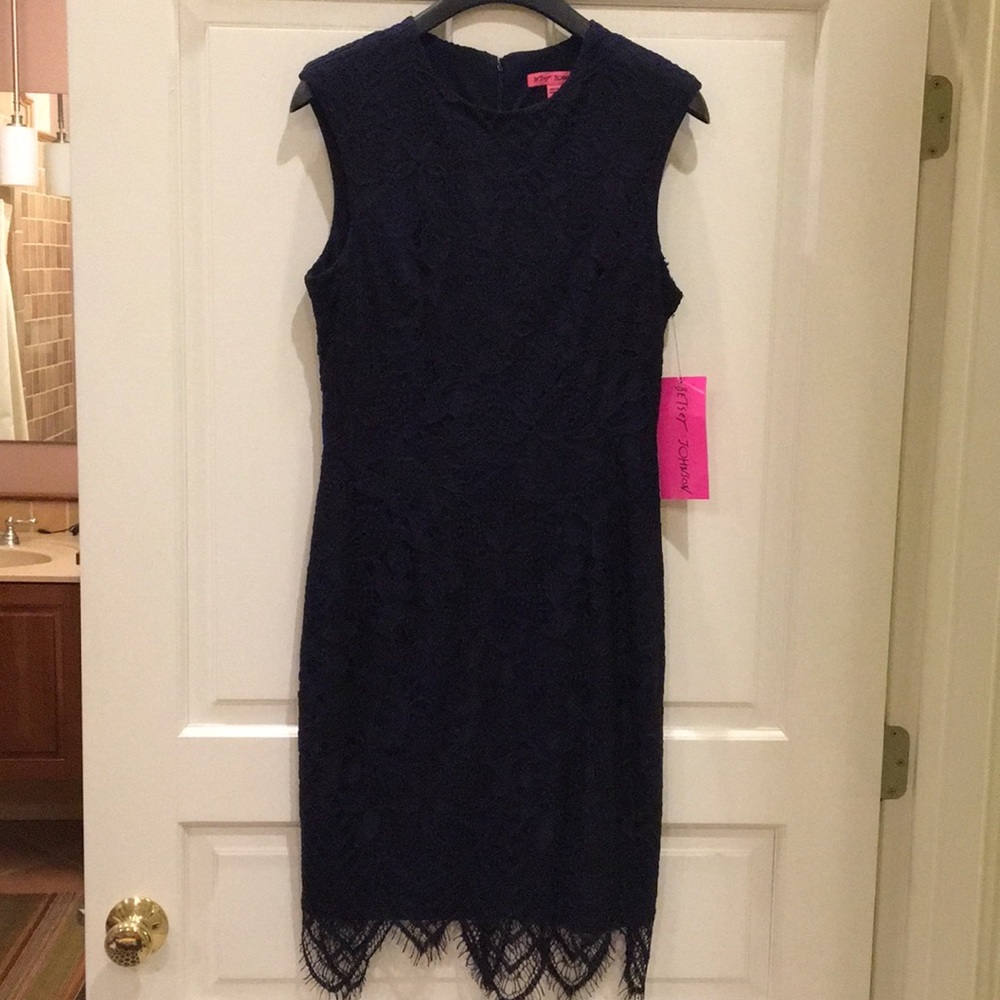 Betsey Johnson navy cocktail dress 12 NWT
